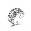 Verstellbarer Silber Ring | Breiter Geflochtener Ring