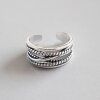 Verstellbarer Silber Ring | Breiter Geflochtener Ring