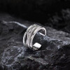 Verstellbarer Silber Ring | Breiter Geflochtener Ring