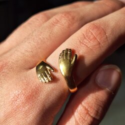 Wasserfester Verstellbarer Umarmungsring aus Edelstahl für Damen & Herren (Gold & Silber)
