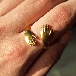 Wasserfester Verstellbarer Umarmungsring aus Edelstahl für Damen & Herren (Gold & Silber)