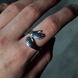 Wasserfester Verstellbarer Umarmungsring aus Edelstahl für Damen & Herren (Gold & Silber)