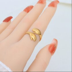 Wasserfester Verstellbarer Umarmungsring aus Edelstahl für Damen & Herren (Gold & Silber)