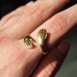 Wasserfester Verstellbarer Umarmungsring aus Edelstahl für Damen & Herren (Gold & Silber)