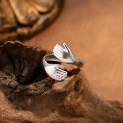 Wasserfester Verstellbarer Umarmungsring aus Edelstahl für Damen & Herren (Gold & Silber)