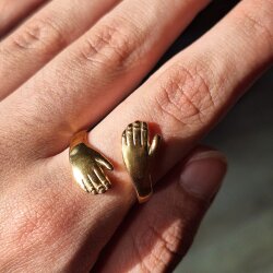 Wasserfester Verstellbarer Umarmungsring aus Edelstahl für Damen & Herren (Gold & Silber)