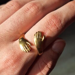 Wasserfester Verstellbarer Umarmungsring aus Edelstahl für Damen & Herren (Gold & Silber)