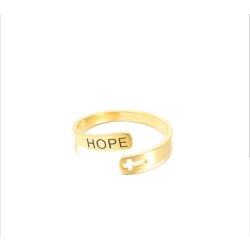 Edelstahl Hoffnung Ring - Wasserdicht Kreuz Verstellbar...