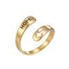 Stainless Steel Hope Ring - Waterproof Christian Cross Adjustable Band Jewelry
