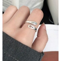 Wasserfester Edelstahl "Glaube" Ring –...