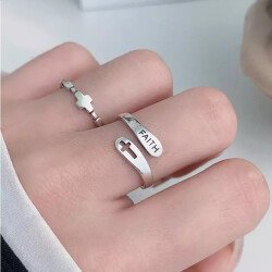 Wasserfester Edelstahl "Glaube" Ring – Kreuzring für Damen & Herren