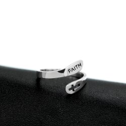 Wasserfester Edelstahl "Glaube" Ring –...