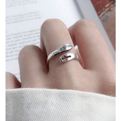 Wasserfester Edelstahl "Glaube" Ring – Kreuzring für Damen & Herren