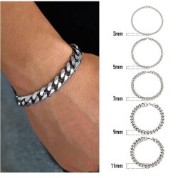 Edelstahl Panzerkette Armband Herren Damen –...