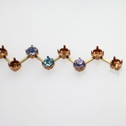 6 mm Kesselkette aus Rohmessing für Swarovski Kristalle – DIY-Kette und Armband – Passend für 6 mm Chatons/Rivoli