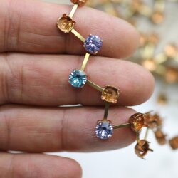 6 mm Kesselkette aus Rohmessing für Swarovski Kristalle – DIY-Kette und Armband – Passend für 6 mm Chatons/Rivoli