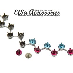 6 mm Kesselkette aus Rohmessing für Swarovski Kristalle – DIY-Kette und Armband – Passend für 6 mm Chatons/Rivoli