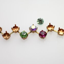 8 mm Kesselkette aus Rohmessing für Swarovski Kristalle – DIY-Kette und Armband – Passend für 8 mm Chatons/Rivoli