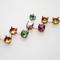 8 mm Kesselkette aus Rohmessing für Swarovski Kristalle – DIY-Kette und Armband – Passend für 8 mm Chatons/Rivoli