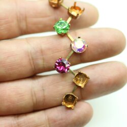 8 mm Kesselkette aus Rohmessing für Swarovski Kristalle – DIY-Kette und Armband – Passend für 8 mm Chatons/Rivoli