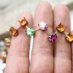 8 mm Kesselkette aus Rohmessing für Swarovski Kristalle – DIY-Kette und Armband – Passend für 8 mm Chatons/Rivoli