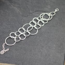 Bracelet with Satin Rings, 925 Silver Plating