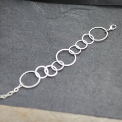 Bracelet with Satin Rings, 925 Silver Plating