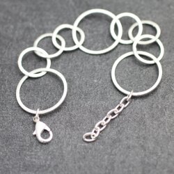 Bracelet with Satin Rings, 925 Silver Plating