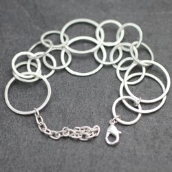 Bracelet with Satin Rings, 925 Silver Plating