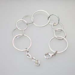 Bracelet with Satin Rings, 925 Silver Plating
