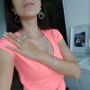 Bracelet with Satin Rings, 925 Silver Plating