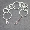Bracelet with Satin Rings, 925 Silver Plating