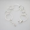 Bracelet with Satin Rings, 925 Silver Plating