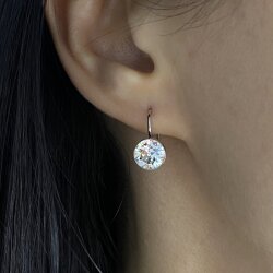Elegant 8mm Earrings with Swarovski Crystals in Brilliant...