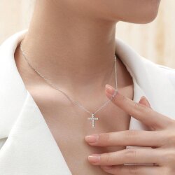 Unisex Minimalist Cross Necklace – Silver-Plated Stainless Steel, Water-Resistant, Hypoallergenic & Durable