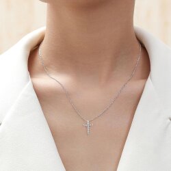 Unisex Minimalist Cross Necklace – Silver-Plated Stainless Steel, Water-Resistant, Hypoallergenic & Durable