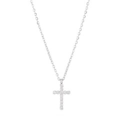 Unisex Minimalist Cross Necklace – Silver-Plated Stainless Steel, Water-Resistant, Hypoallergenic & Durable
