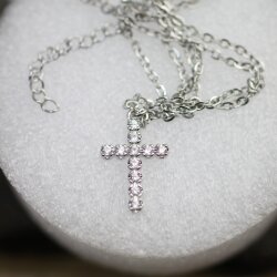 Unisex Minimalist Cross Necklace – Silver-Plated Stainless Steel, Water-Resistant, Hypoallergenic & Durable