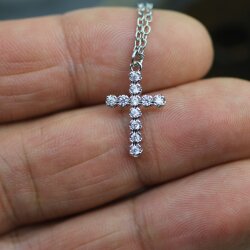 Unisex Minimalist Cross Necklace – Silver-Plated Stainless Steel, Water-Resistant, Hypoallergenic & Durable