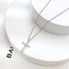 Unisex Minimalist Cross Necklace – Silver-Plated Stainless Steel, Water-Resistant, Hypoallergenic & Durable