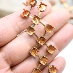 8 mm Kesselkette aus Rohmessing für Swarovski Kristalle – DIY-Kette und Armband – Passend für 8 mm Chatons/Rivoli