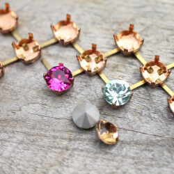 8 mm Kesselkette aus Rohmessing für Swarovski Kristalle – DIY-Kette und Armband – Passend für 8 mm Chatons/Rivoli