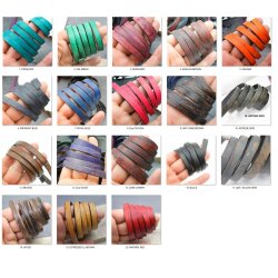 1 m Flaches Lederband für DIY 10x2 mm...