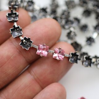 Ketten Fassung für 6 mm Princess Square Swarovski Kristall Altsilber