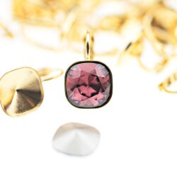 Ohrring-Fassung 10 mm für Swarovski 4470 Cushion...