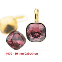 Ohrring-Fassung 10 mm für Swarovski 4470 Cushion Square Stein