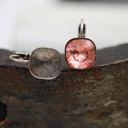 Ohrring-Fassung 10 mm für Swarovski 4470 Cushion Square Stein