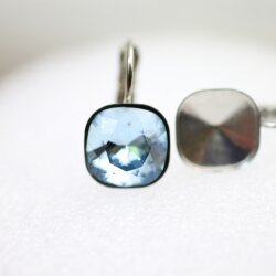 Ohrring-Fassung 10 mm für Swarovski 4470 Cushion Square Stein