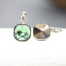 Ohrring-Fassung 10 mm für Swarovski 4470 Cushion Square Stein