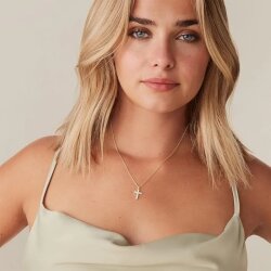 Unisex Stainless Steel Cross Necklace 18k Gold Plated Waterproof Elegant